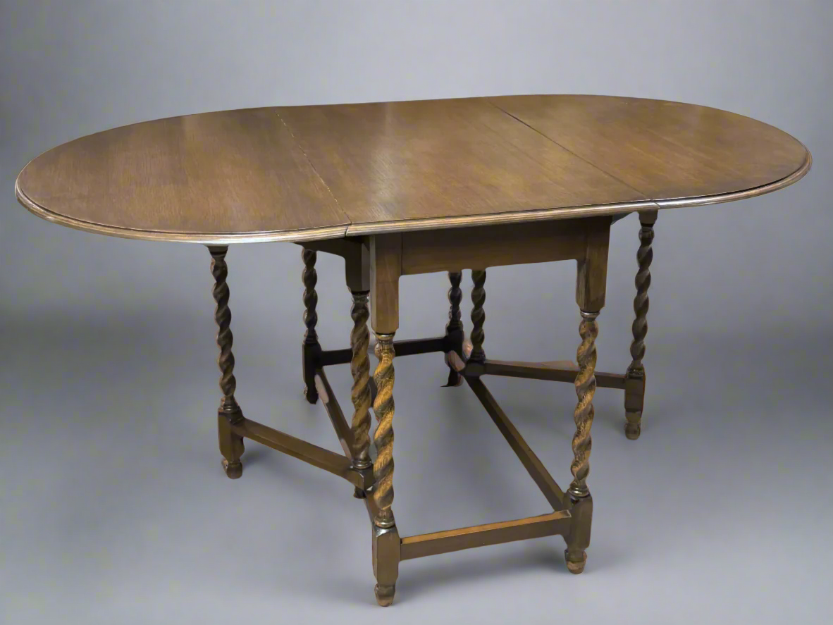 Oval Barley Twist Drop Leaf Table