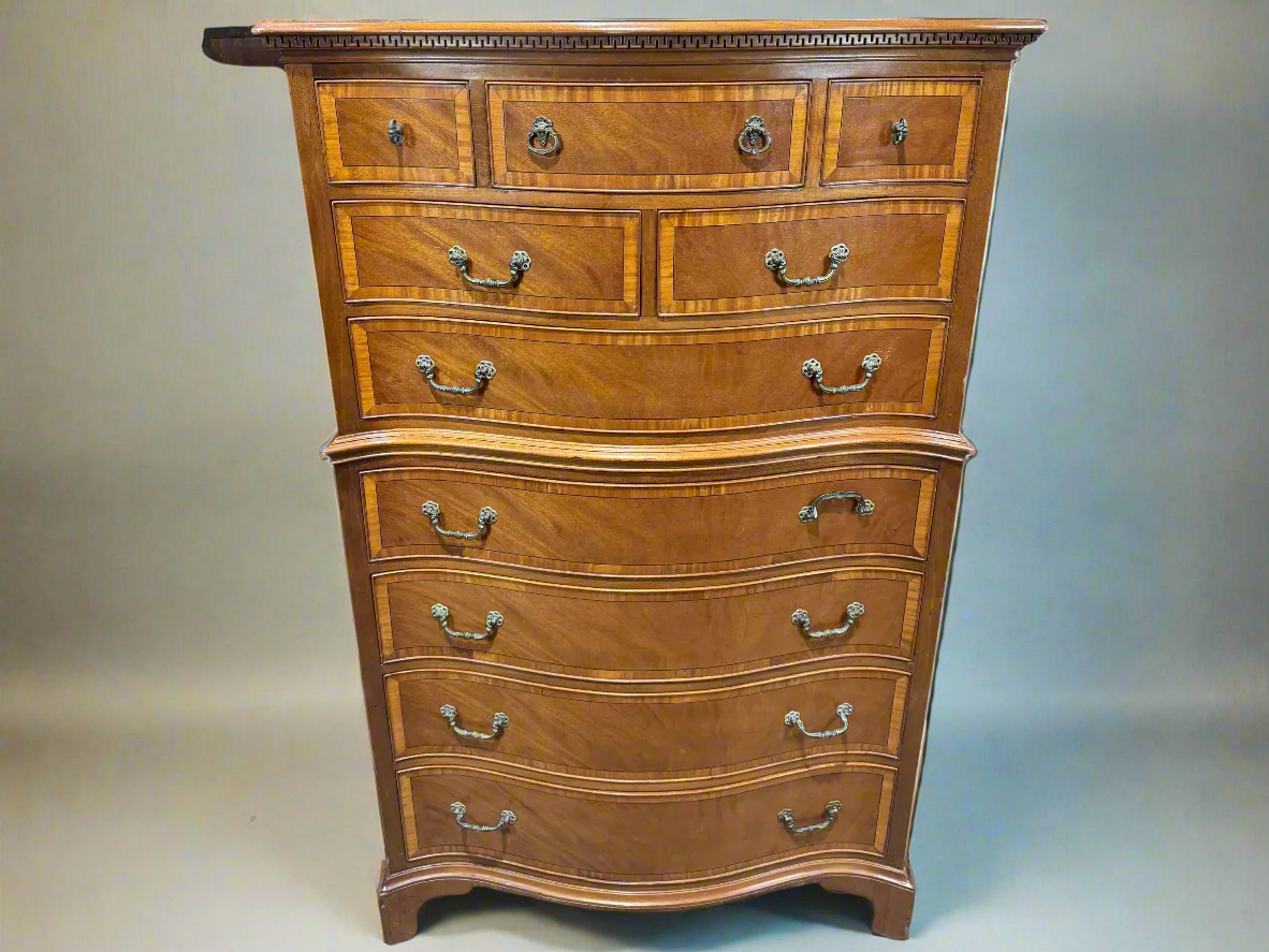 English High Boy Ten Drawer Chest on Chest