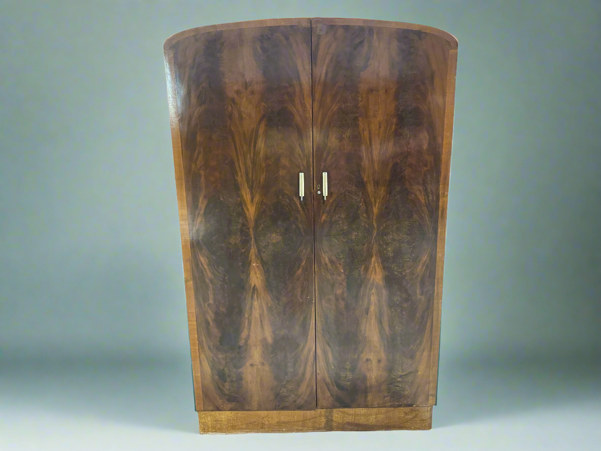 Burl Veneer Linen Wardrobe