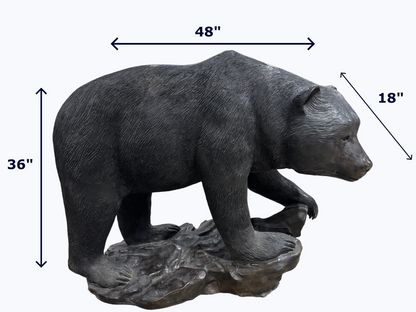 Bronze Black Bear on Rock