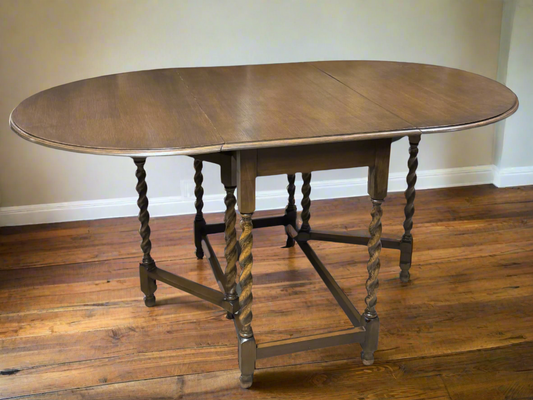 Oval Barley Twist Drop Leaf Table