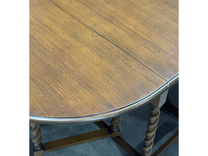 Oval Barley Twist Drop Leaf Table