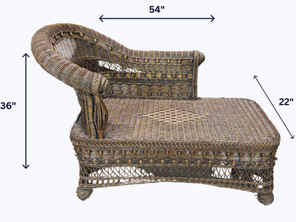 Victorian Wicker Recamier Bench