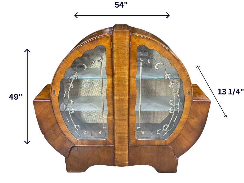 Art Deco British Walnut Circular Cabinet