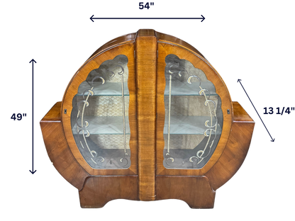 Art Deco British Walnut Circular Cabinet