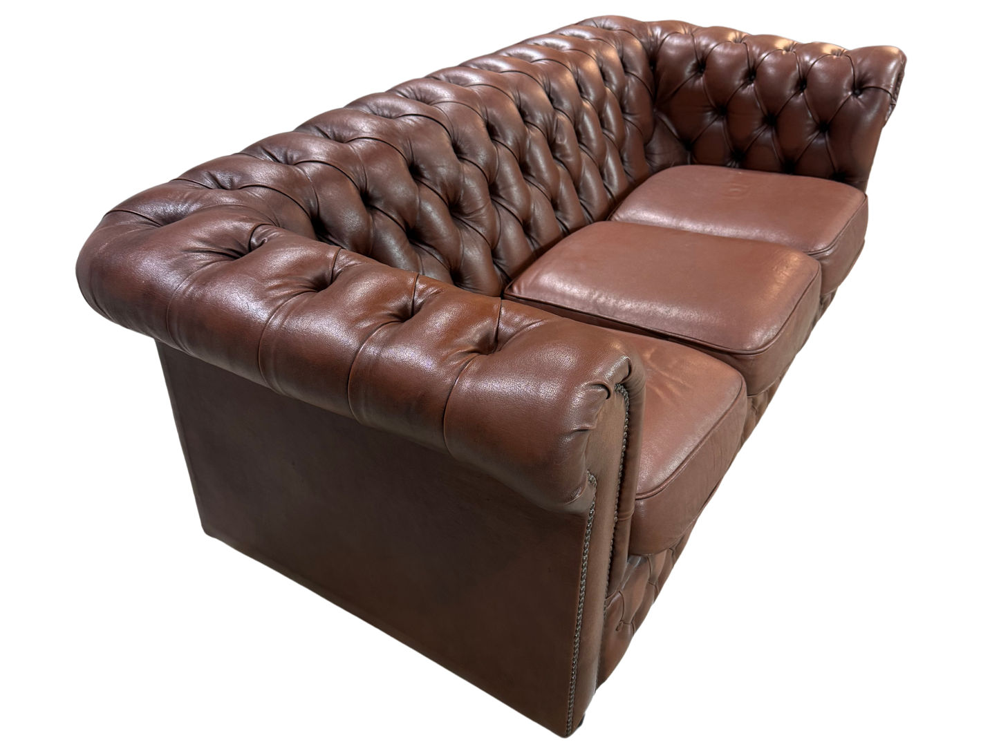 Vintage Chesterfield Leather Tufted Sofa