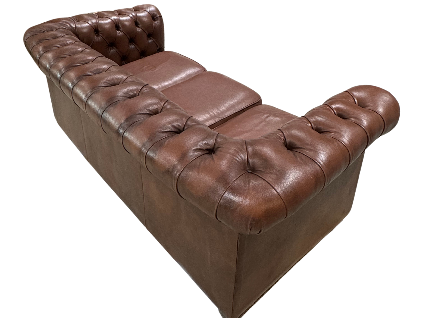 Vintage Chesterfield Leather Tufted Sofa