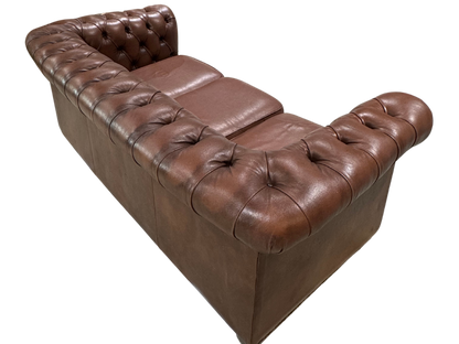 Vintage Chesterfield Leather Tufted Sofa